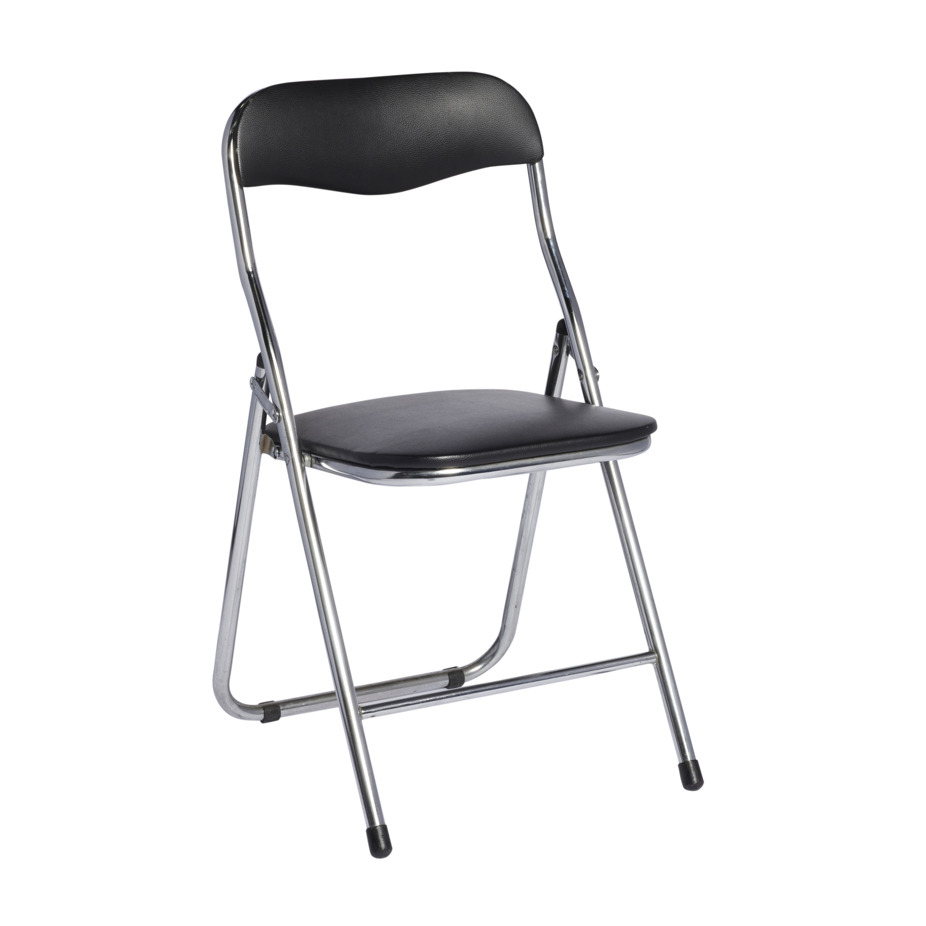 Folding-Black-Padded-Chrome-Frame-Angle