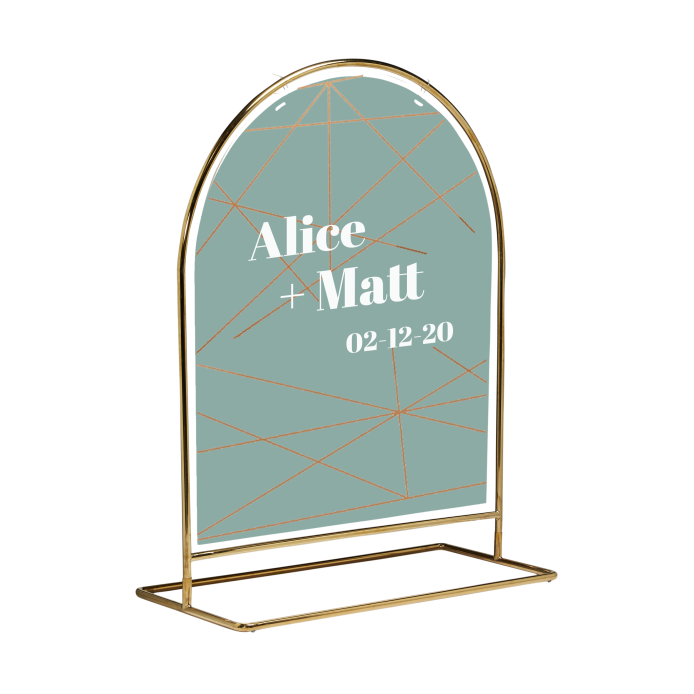 signage-stand-round-gold-with-custom-sign-angle