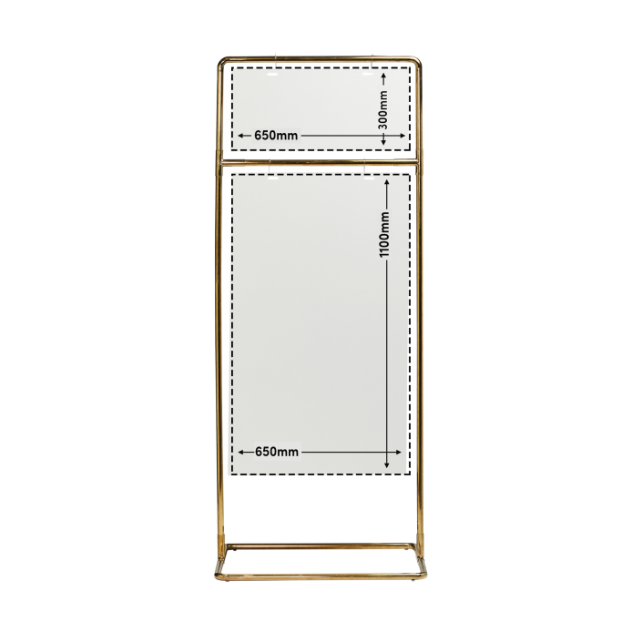 signage-stand-tall-gold-with-measurements