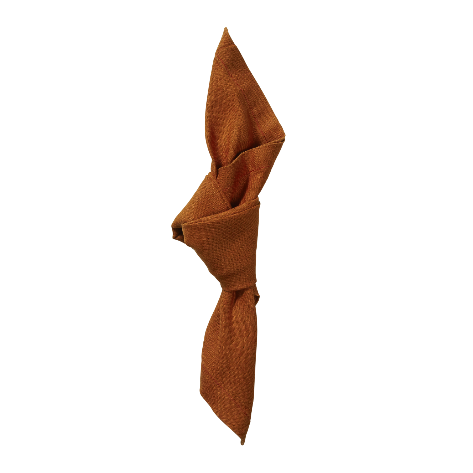 napkin-burnt-orange-linen-knot