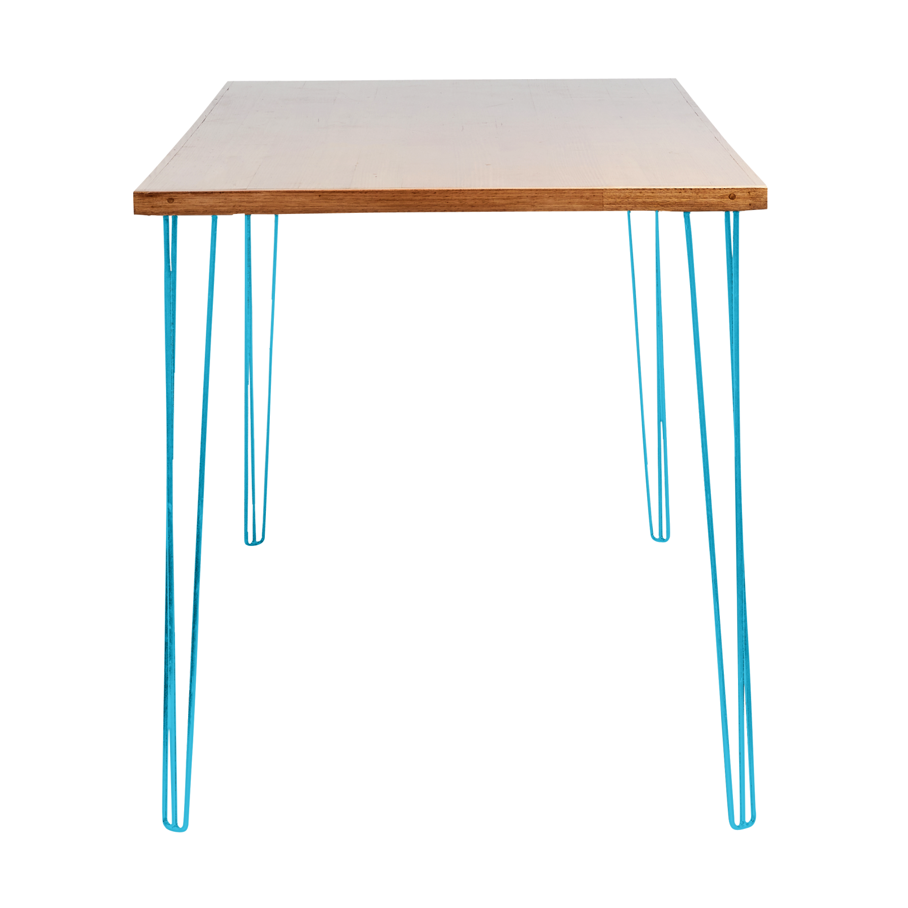 hairpin-bar-table-240×105-teak-end-peacock blue-legs