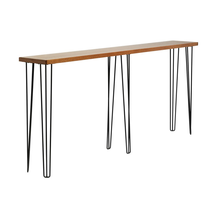 hairpin-bench-ledge-teak-2.4×0.36-bar-legs-black