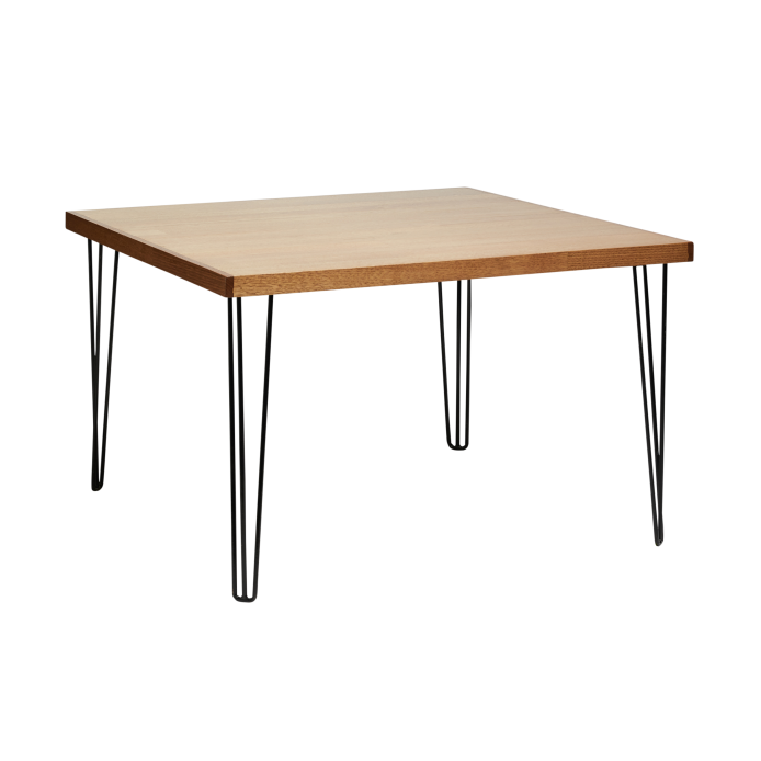 hairpin-dining-table-240×105-teak-straight-white-legs