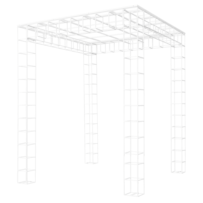 wire-pergola-sq-2.5m-x-2.5m-x-3.0m-tall-white-with-roof-frames