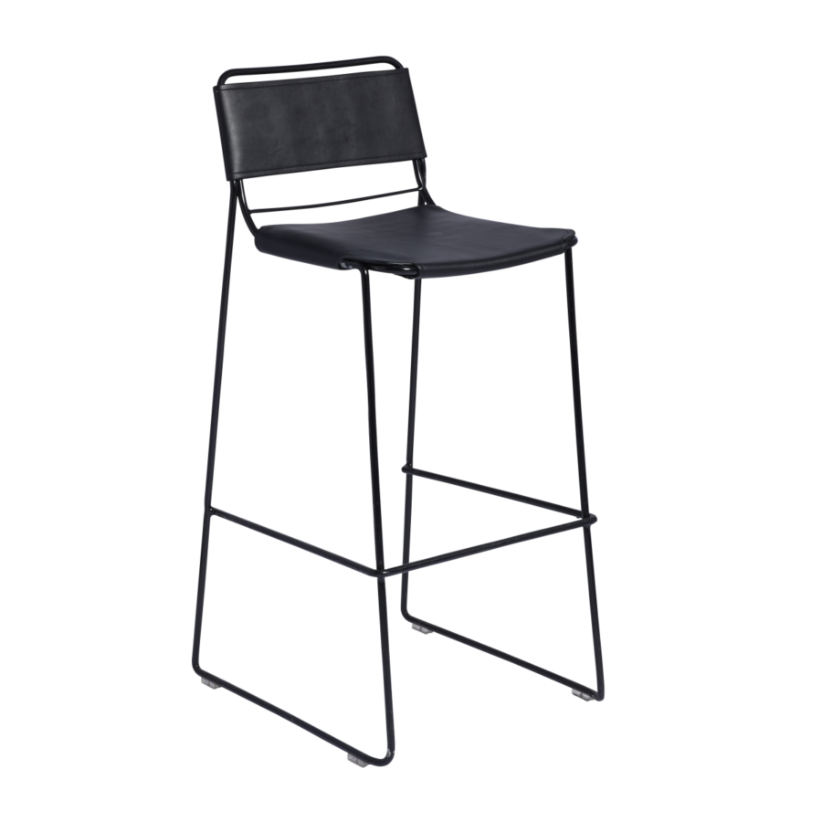 Knox Bar Stool Black with Wrap