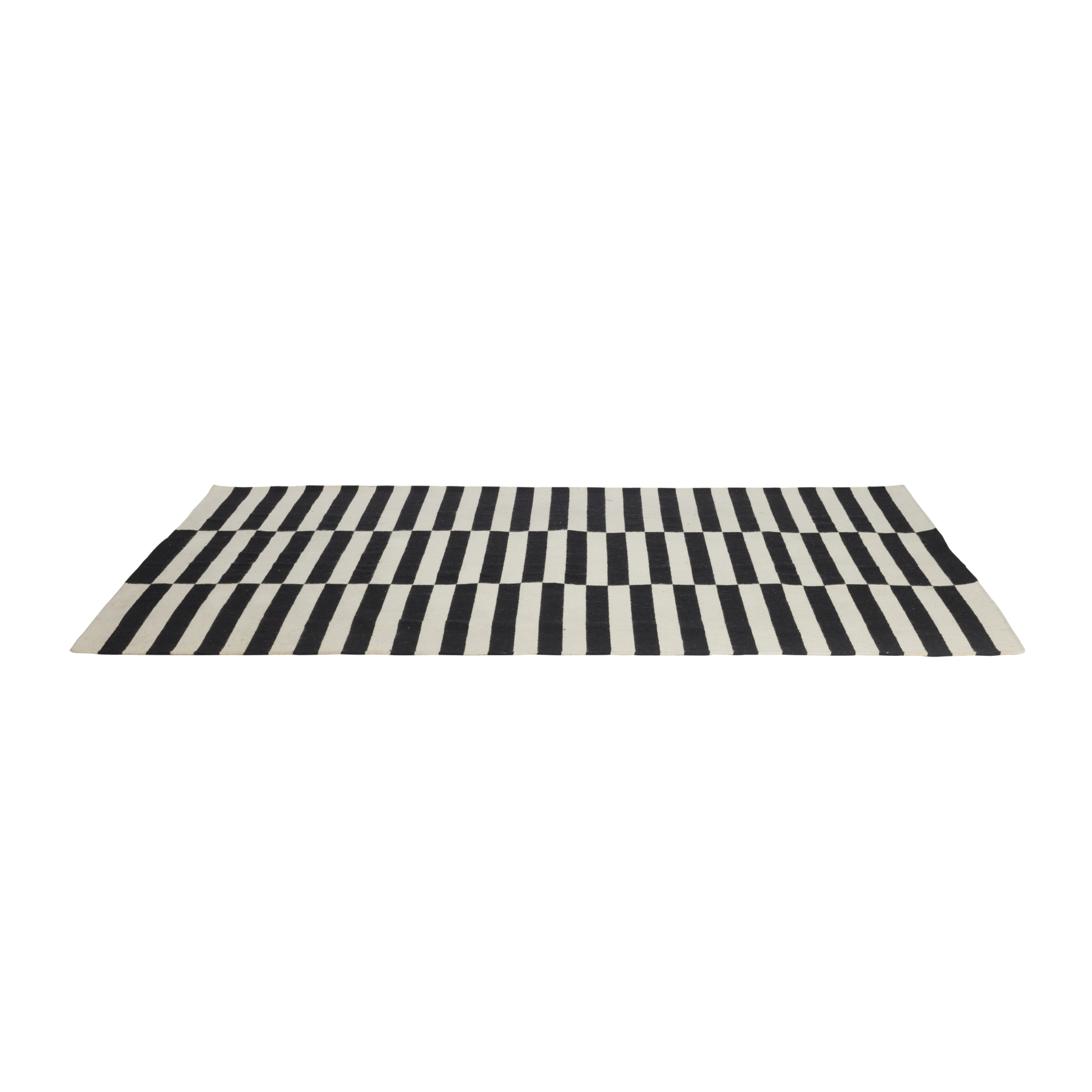 Phoenix-Indoor-Rug-Black_White-Stripe-Floor-Angle