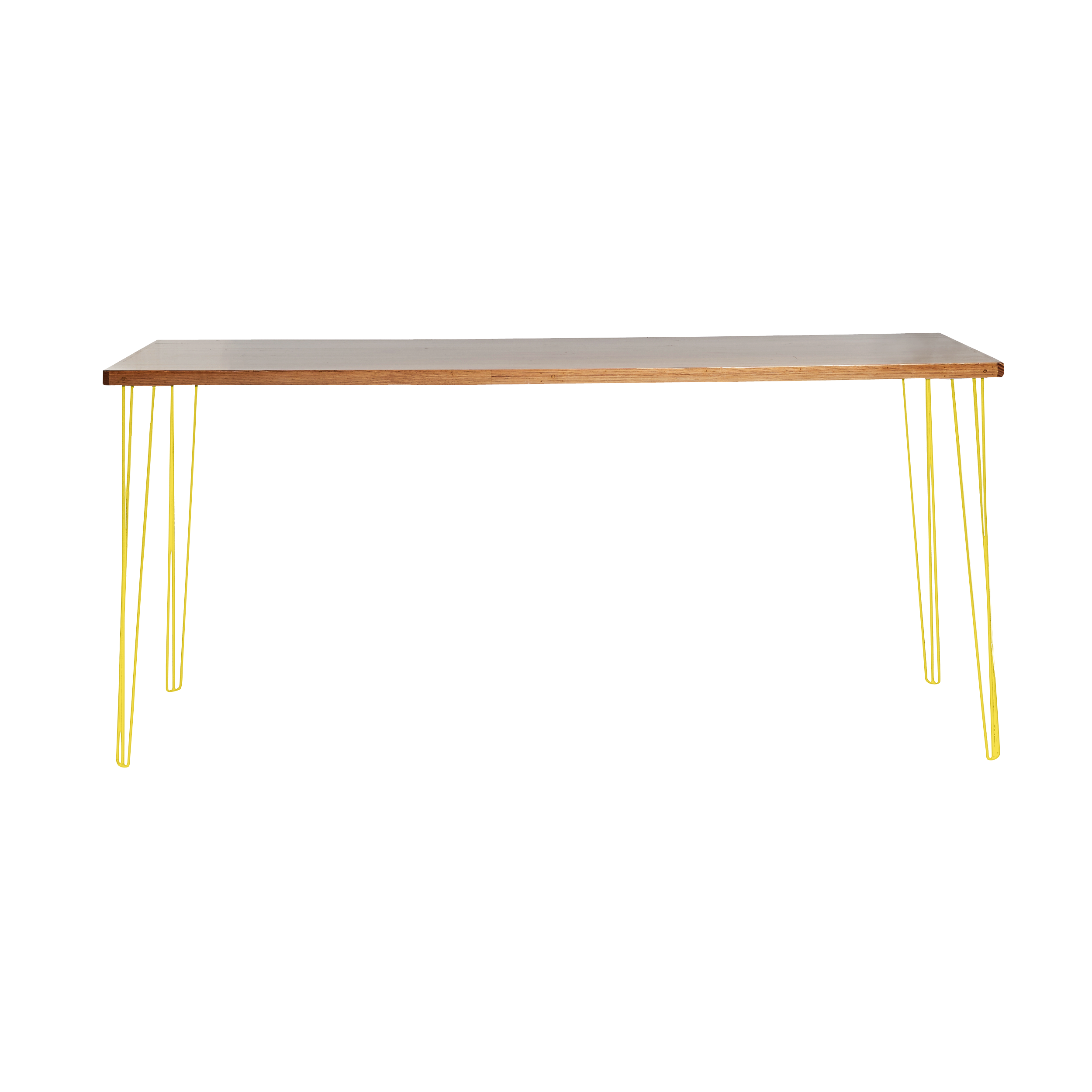 hairpin-bar-table-240×105-teak-straight-yellow-legs