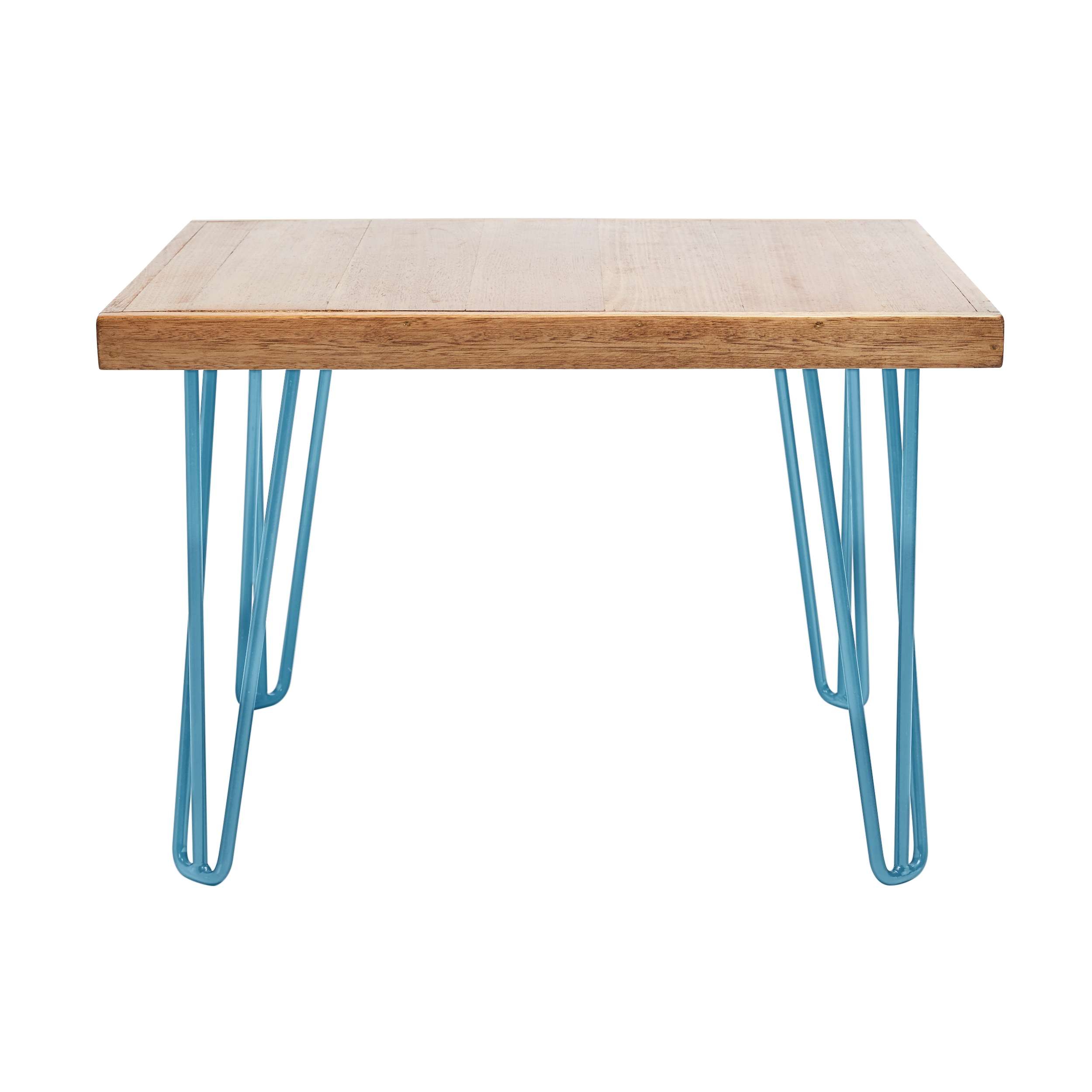 hairpin-coffee-table-70×70-teak-peacock-blue-legs