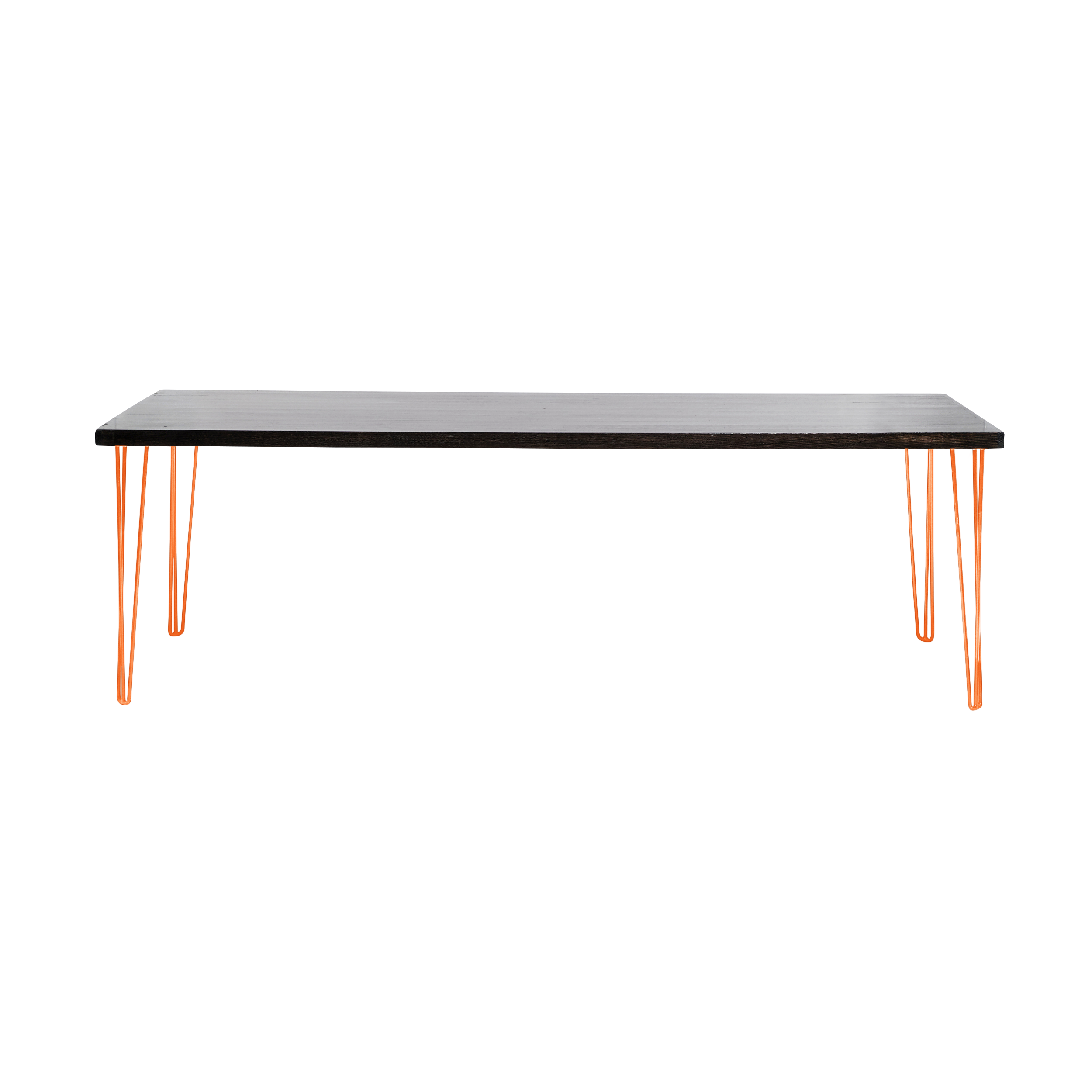 hairpin-dining-table-240×105-blackwash-straight-orange-legs