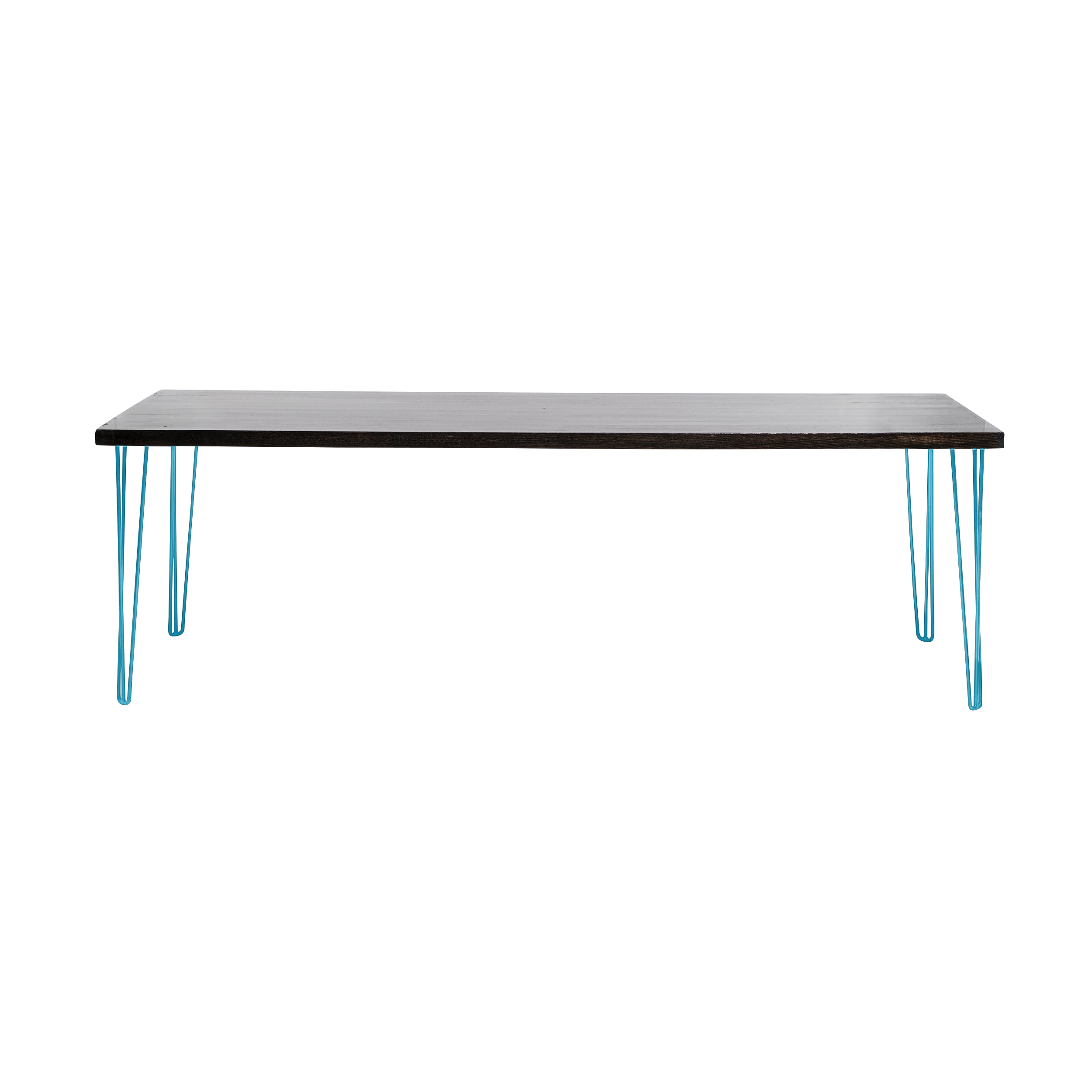 hairpin-dining-table-240×105-blackwash-straight-peacock blue-legs