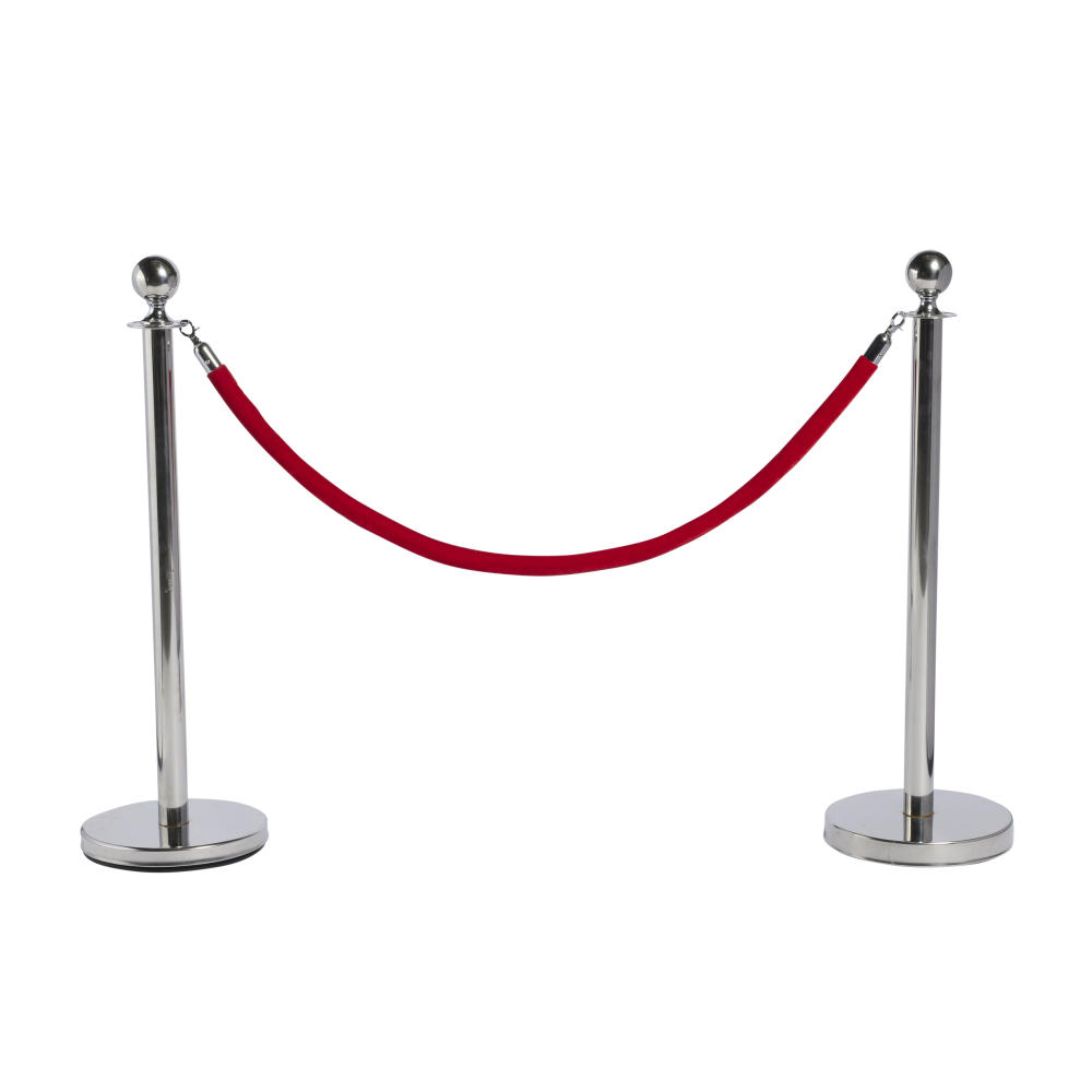 bollards-silver-red-velvet-rope