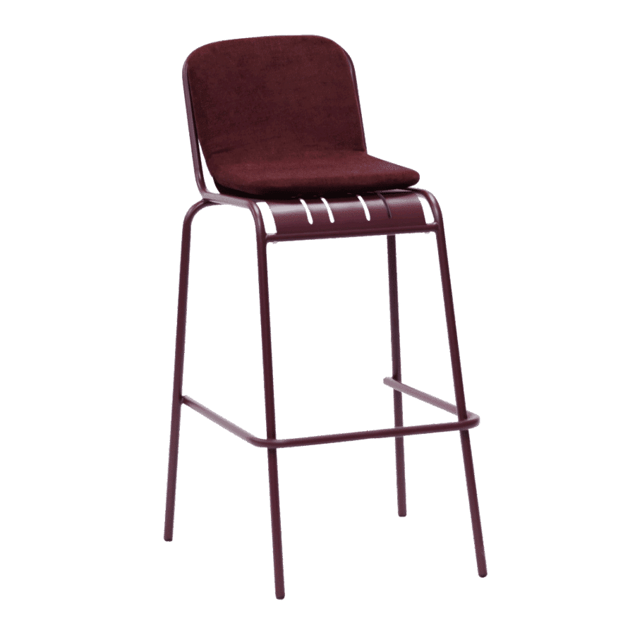 Bask Bar Stool w/ Back & Cushion