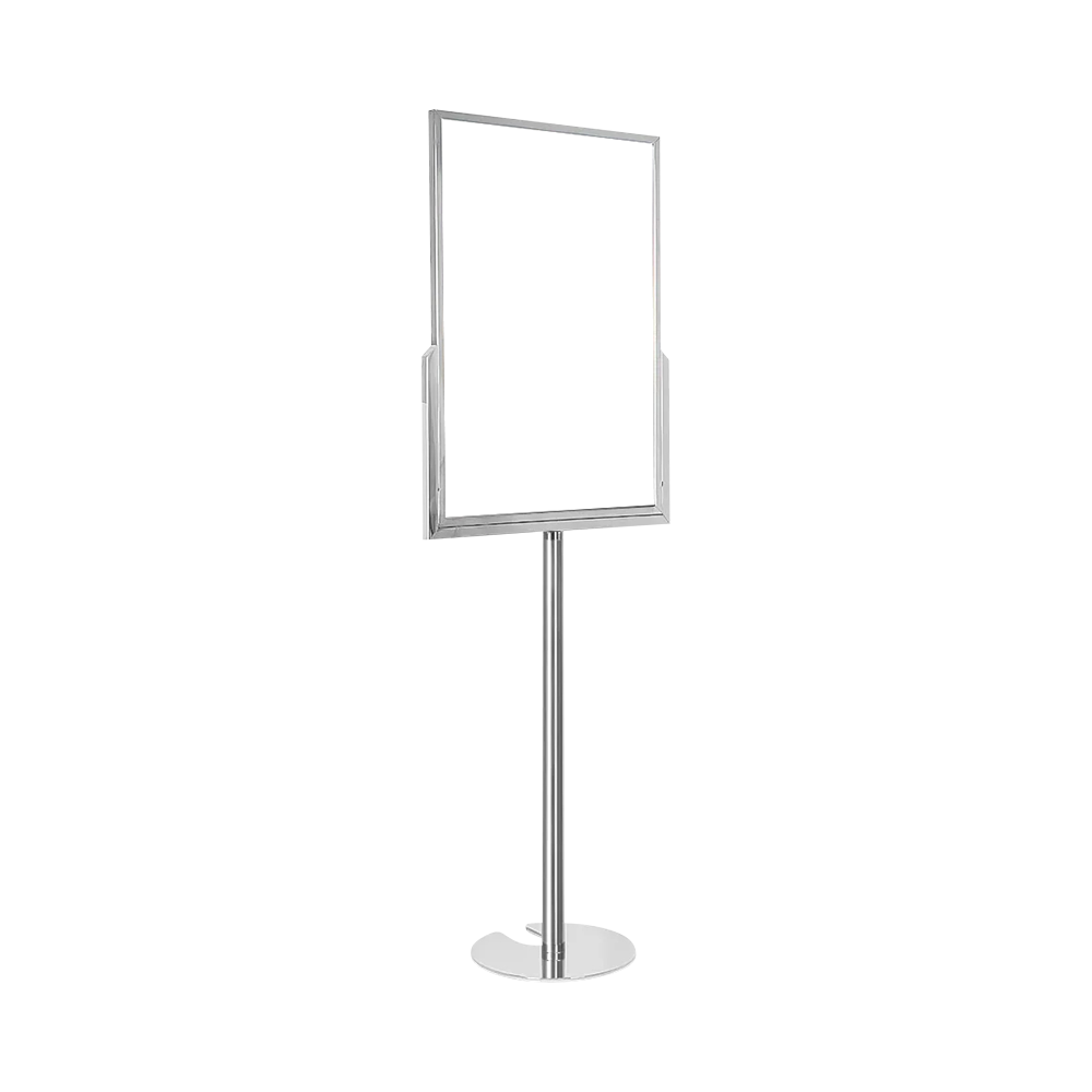signage-stand-A1-chrome-angle