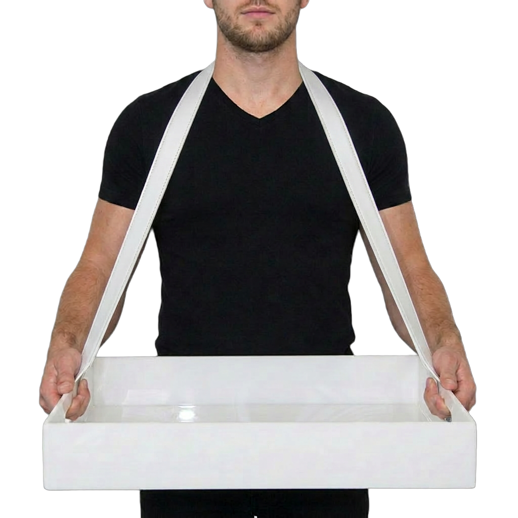 acrylic-tray-carry-strap-white-leather