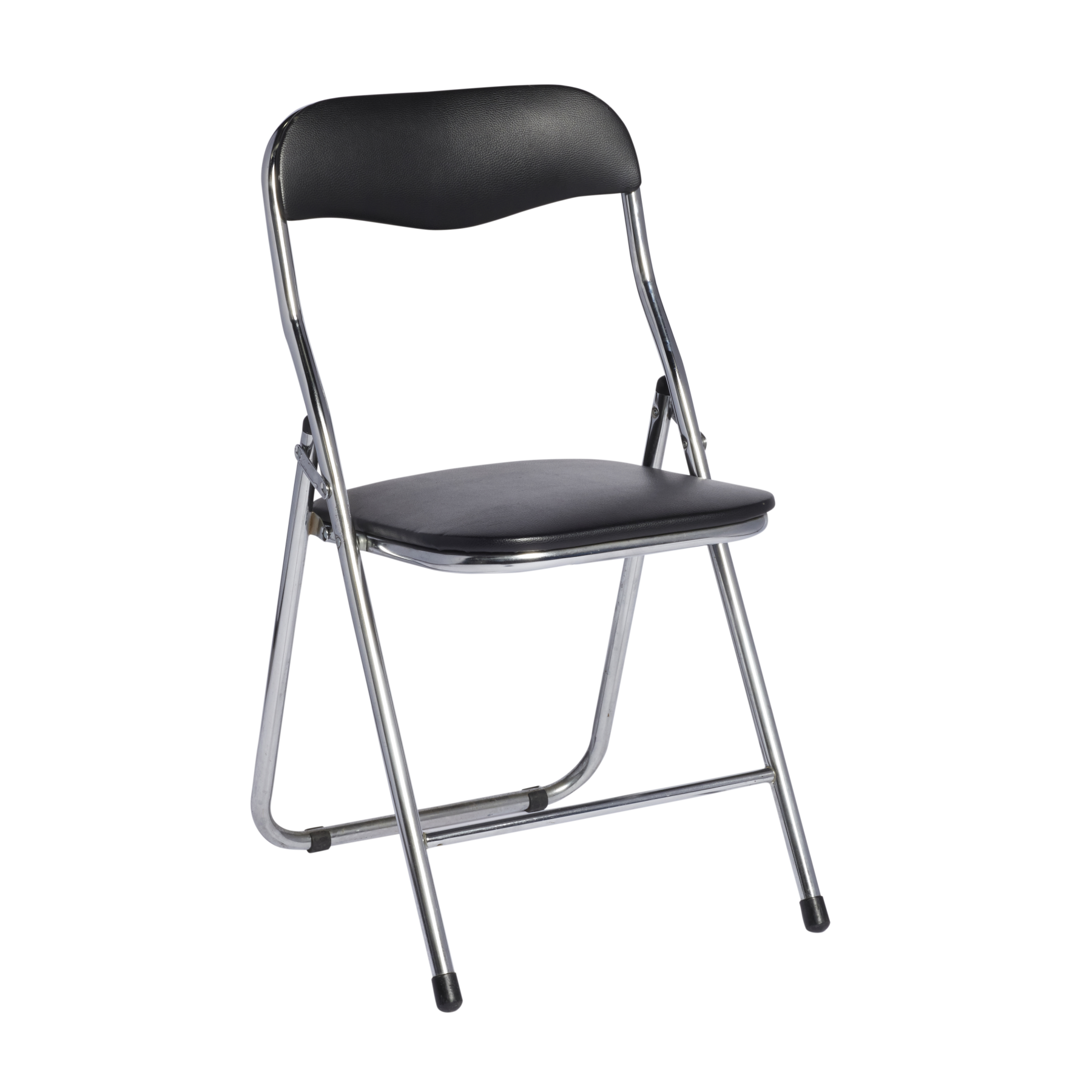 Folding-Black-Padded-Chrome-Frame-Angle