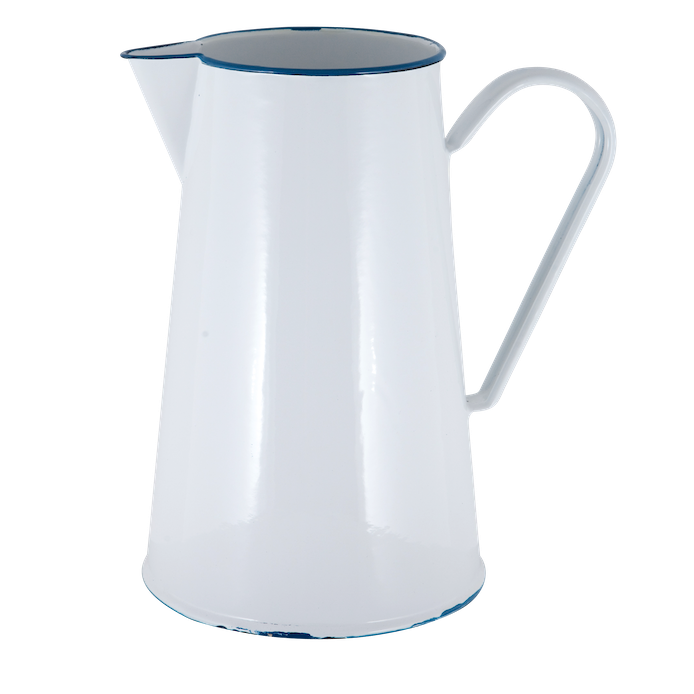 Water Jug White Enamel 4ltr Social Event Hire