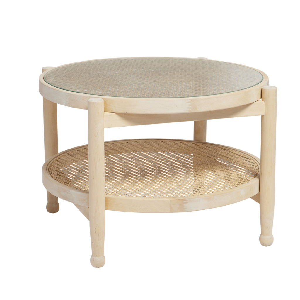 Harvey Coffee Table Blonde with Glass Social Event Hire