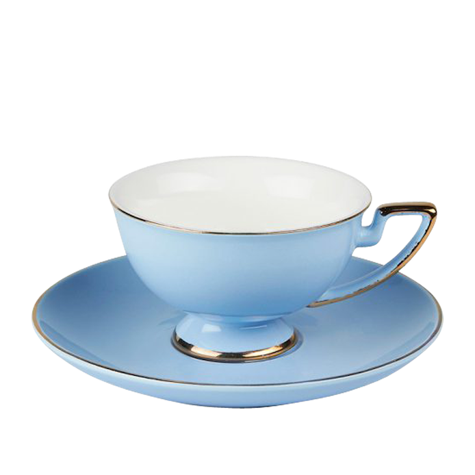 High Tea Cup & Saucer Blue Social Event Hire