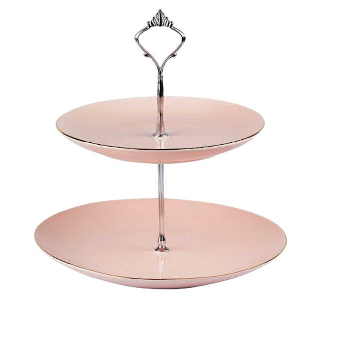 High Tea Cake Stand Pink Social Event Hire