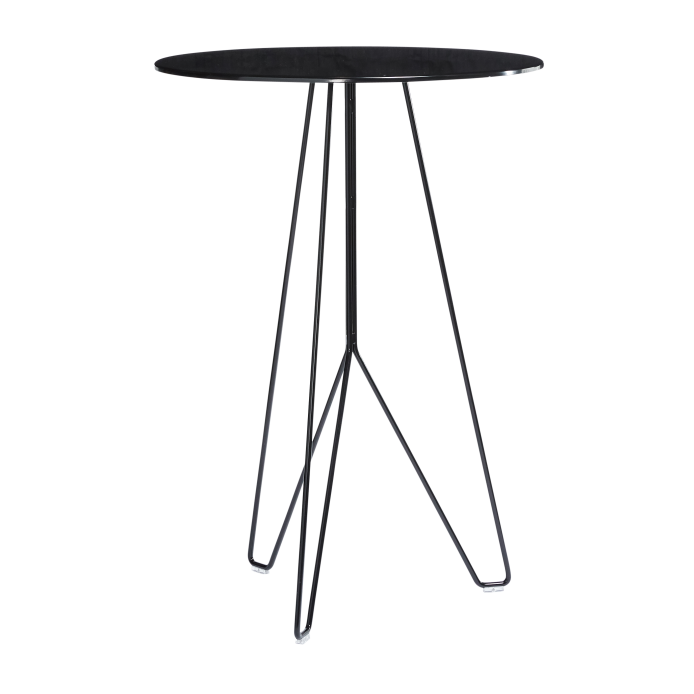Knox Bar Table Rnd Black Base Social Event Hire