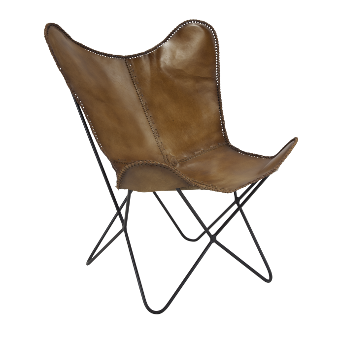 Phoenix Butterfly Chair Tan Leather
