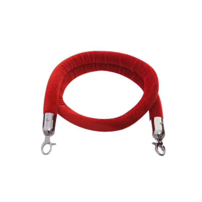 Rope Red Velvet - Silver Clips | Social Event Hire