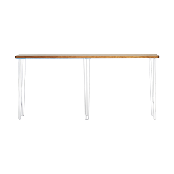 hairpin-bench-ledge-teak-2.4×0.36-bar-legs-white-angle