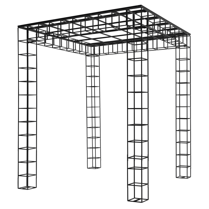 wire-pergola-sq-2.5m-x-2.5m-x-3.0m-tall-black-with-roof-frames