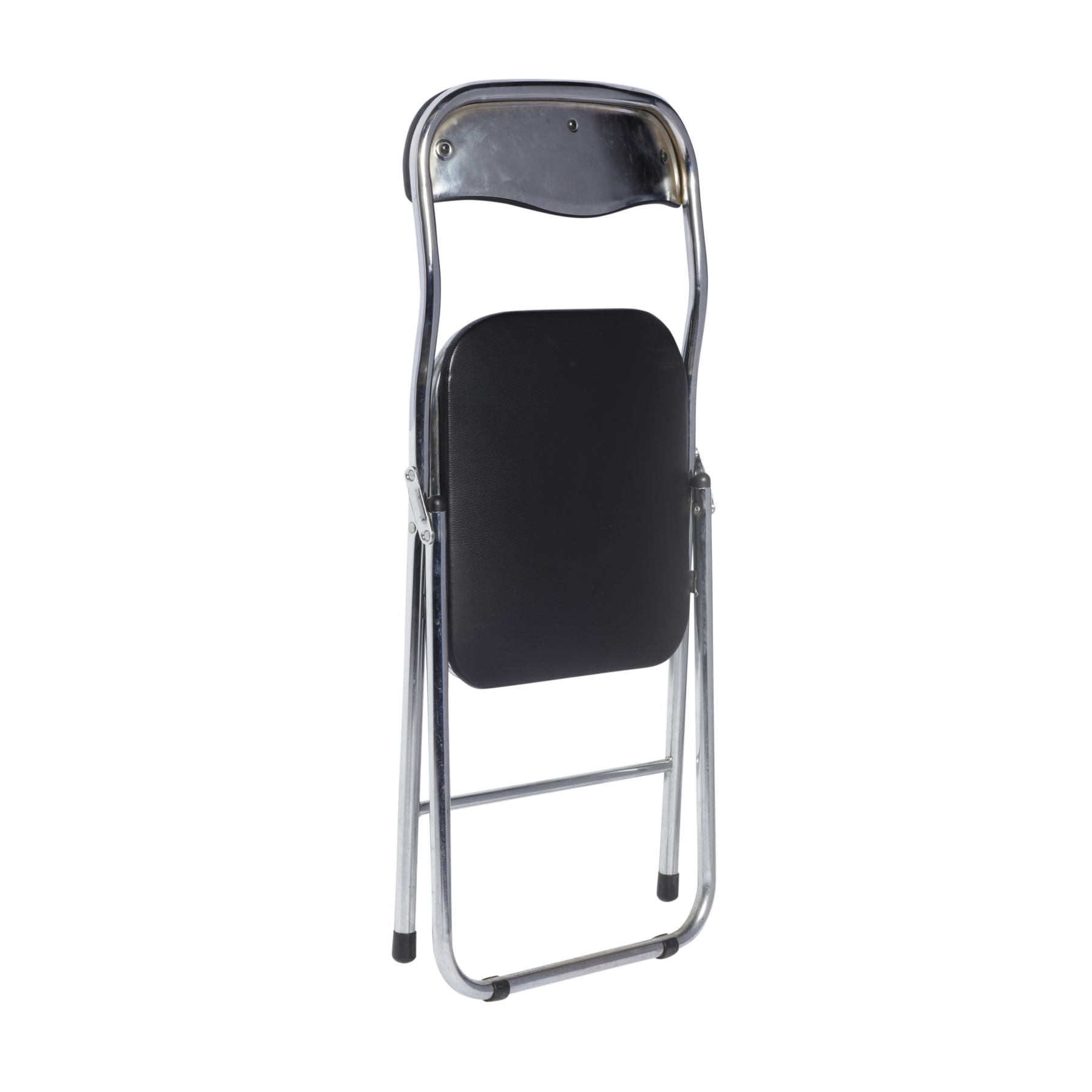 Folding-Black-Padded-Chrome-Frame-Folded-Angle