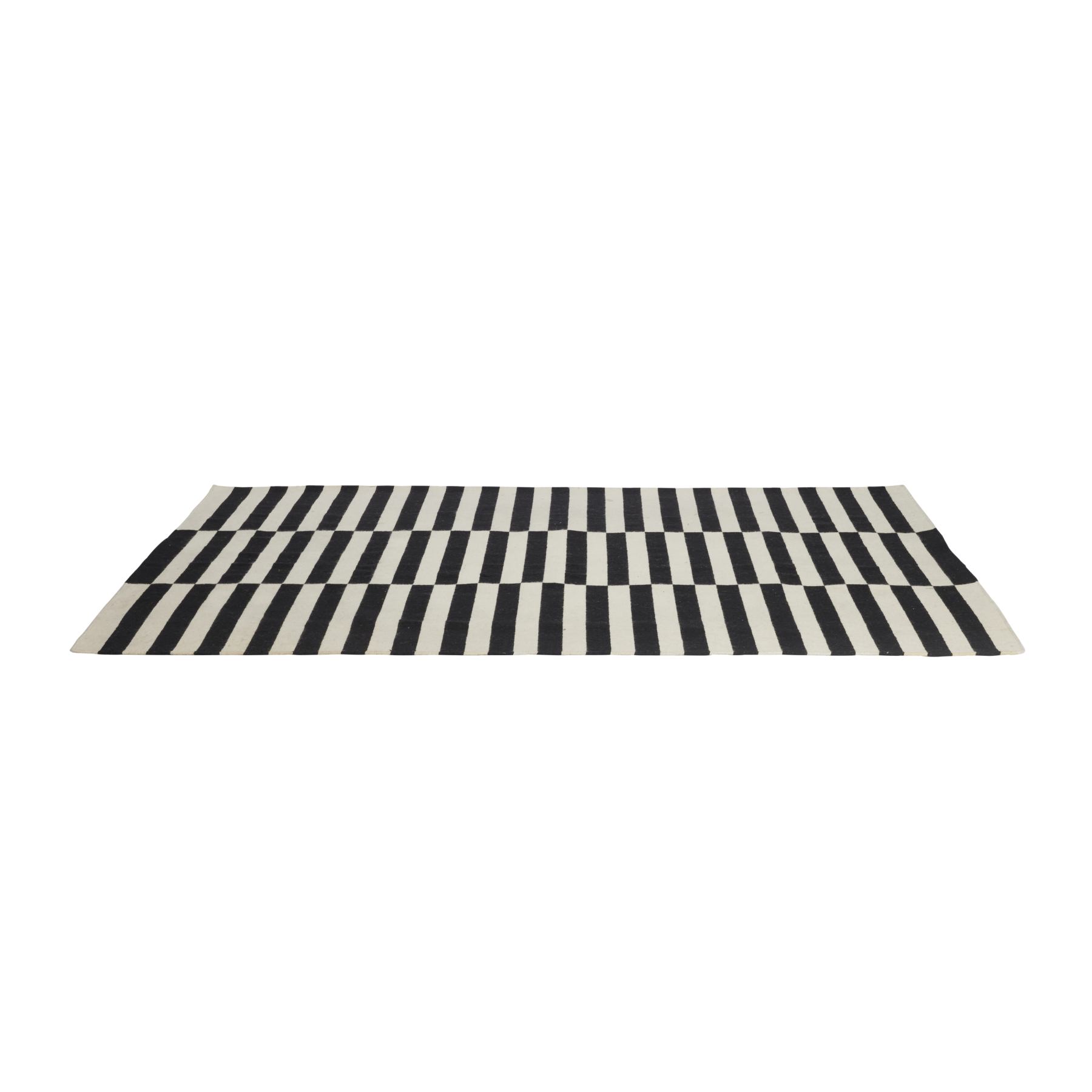 Phoenix-Indoor-Rug-Black_White-Stripe-Floor-Angle