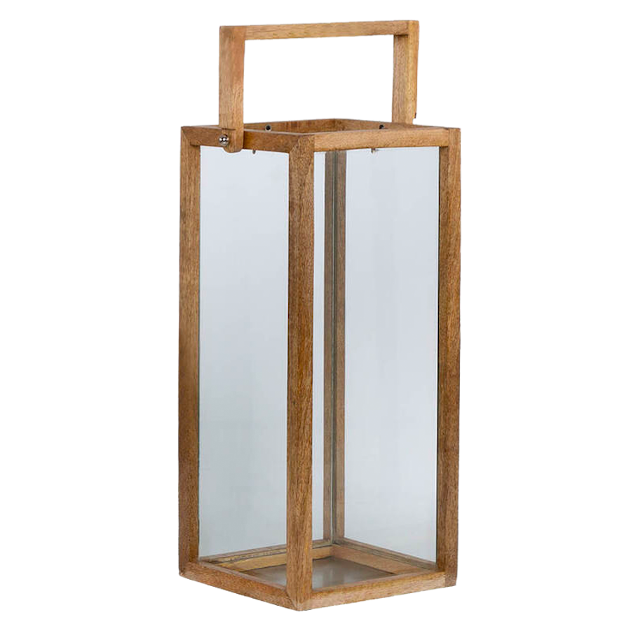 Wooden Lantern-Large-Angle