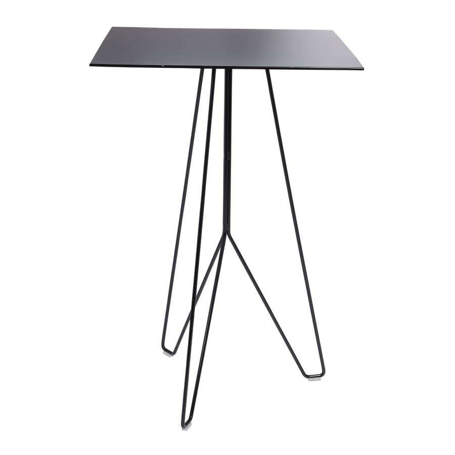 Knox Bar Table Sq Black Base Social Event Hire