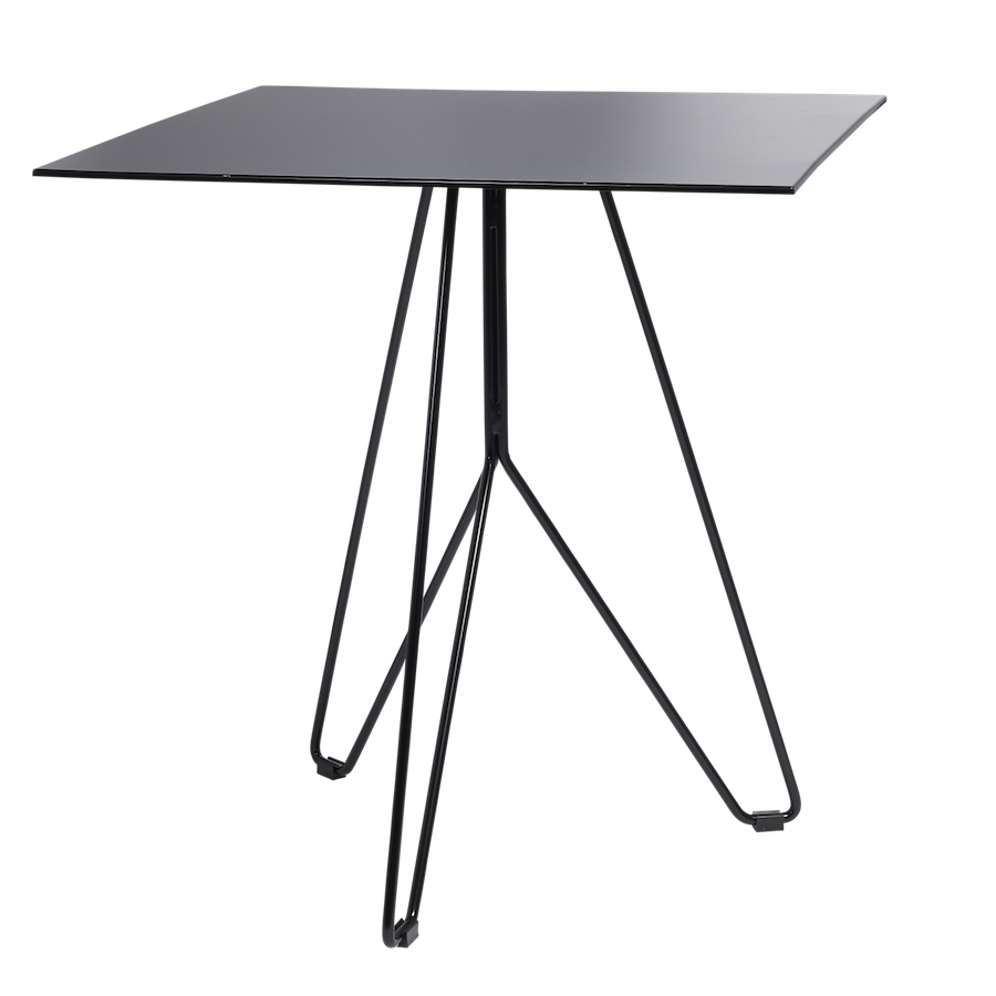 Knox Café Table Sq Black Base Social Event Hire
