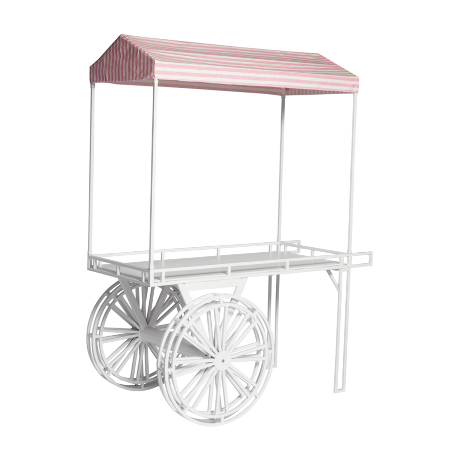 flower-cart-white-canopy-navy-and-white
