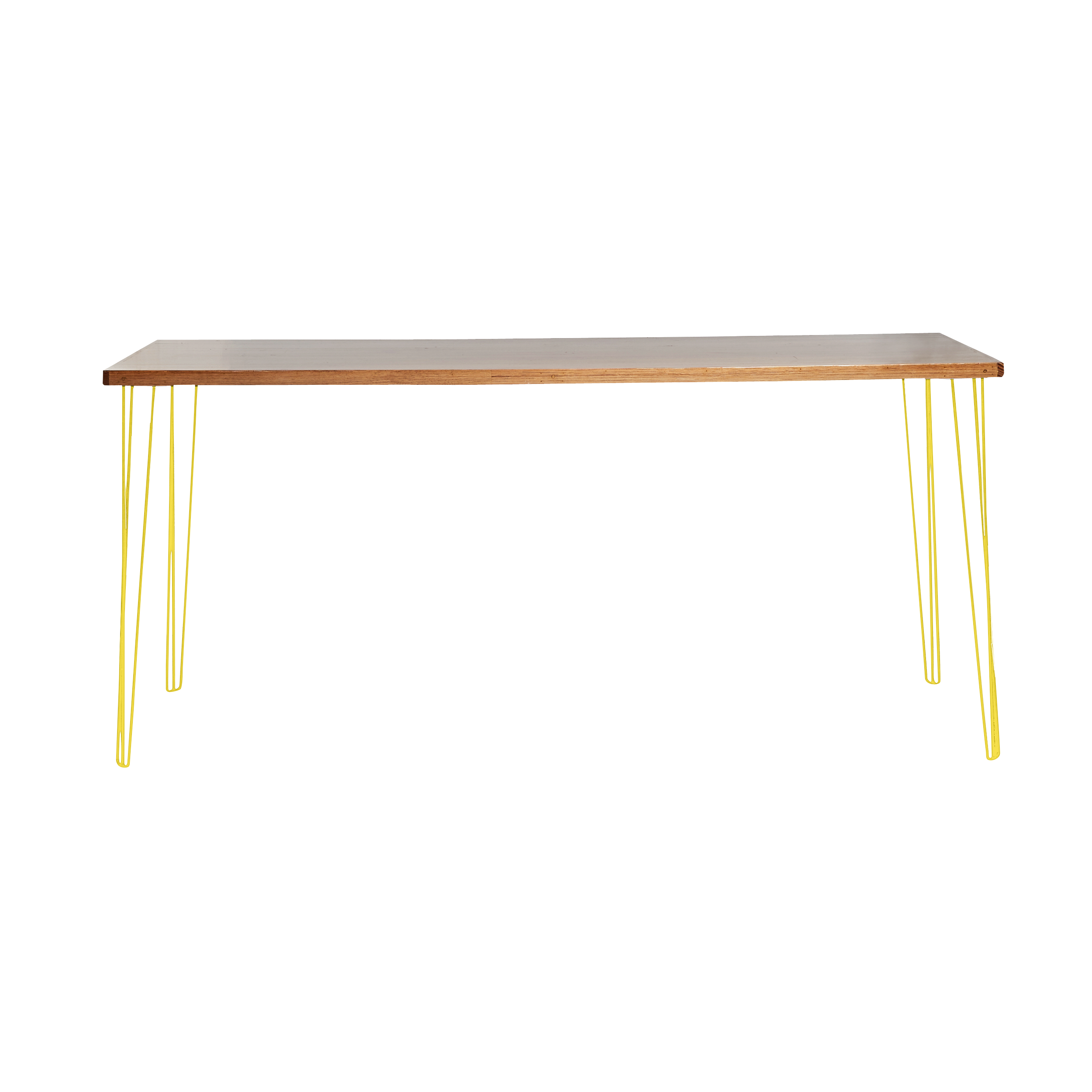 hairpin-bar-table-240×105-teak-straight-yellow-legs