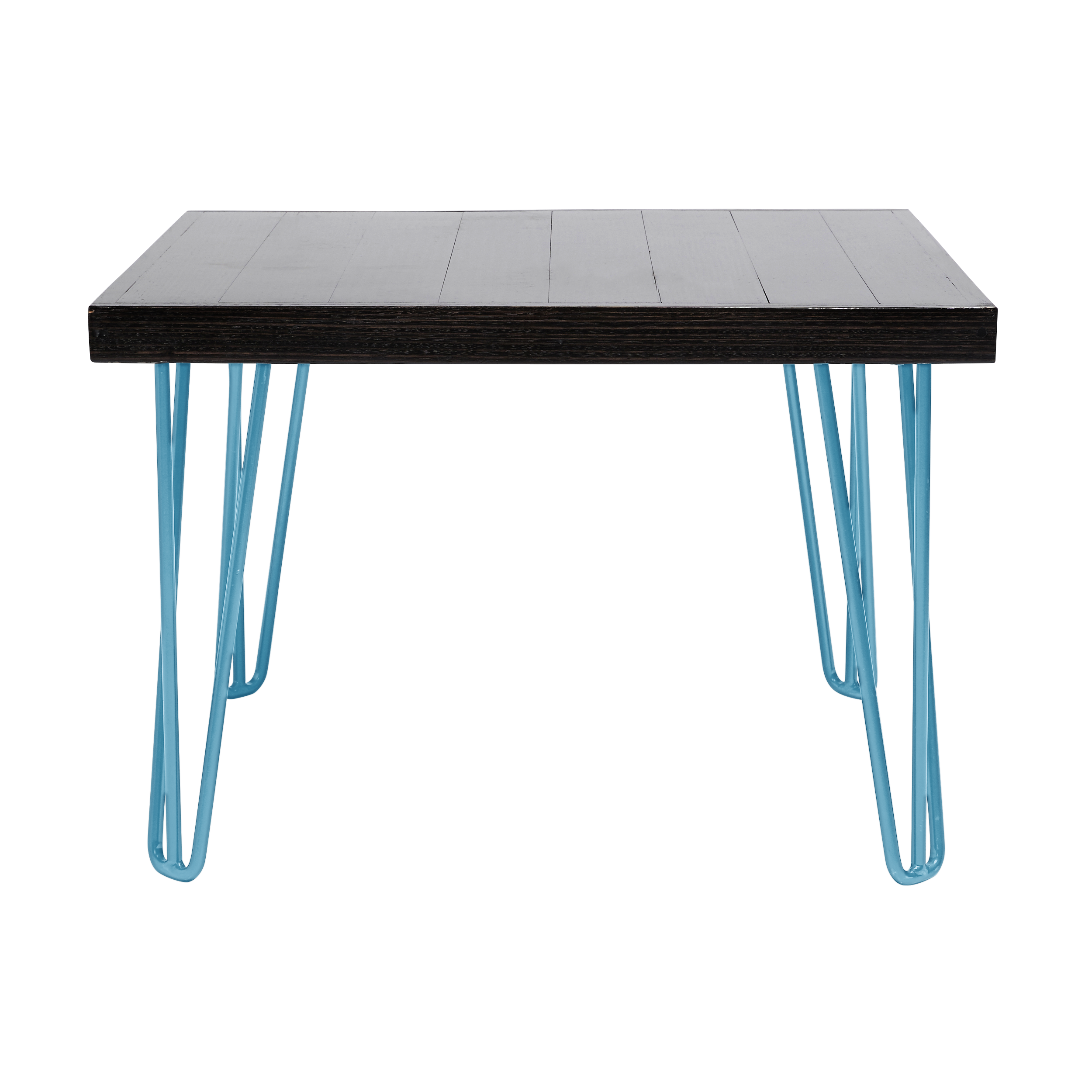hairpin-coffee-table-70×70-blackwash-peacock-blue-legs
