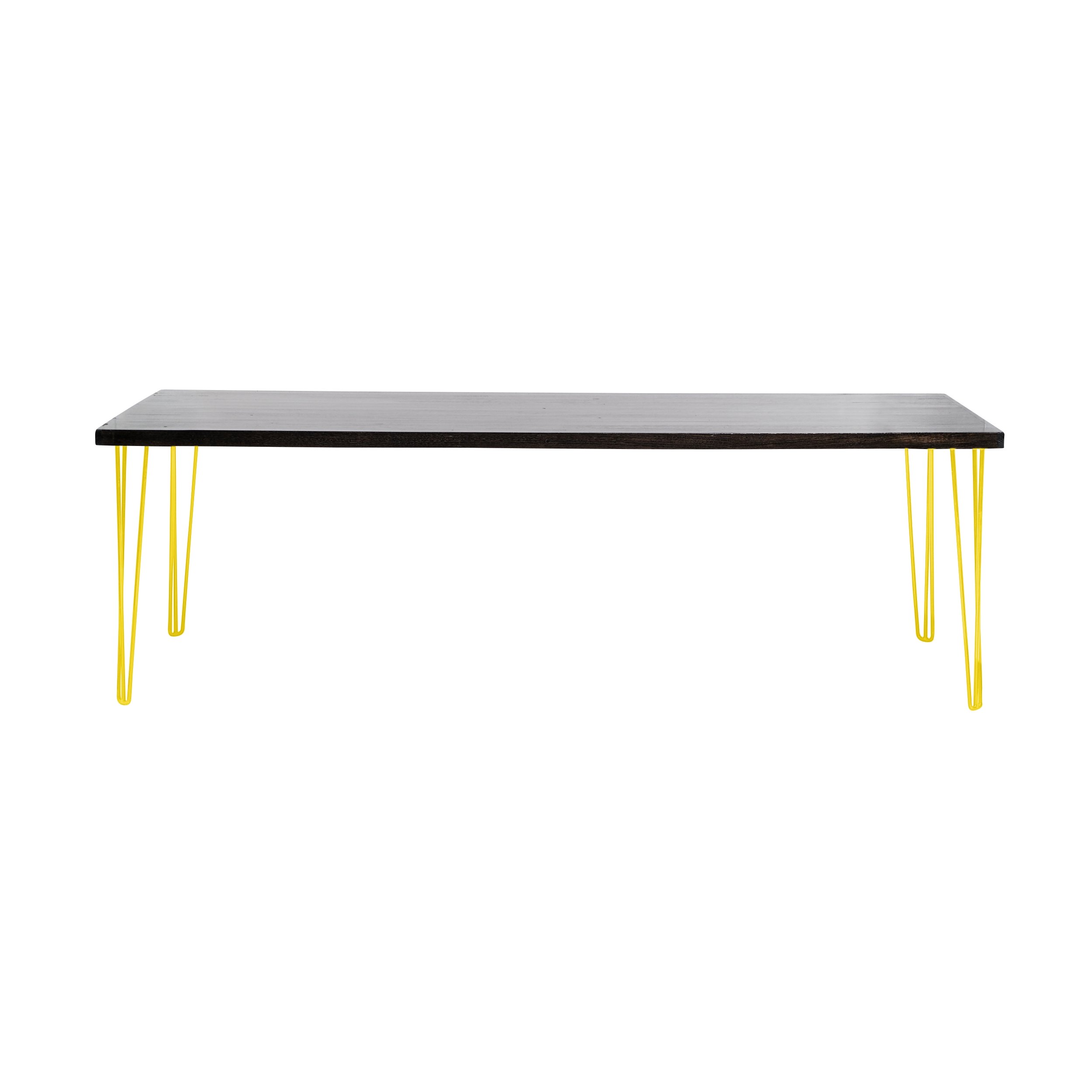 hairpin-dining-table-240×105-blackwash-straight-yellow-legs