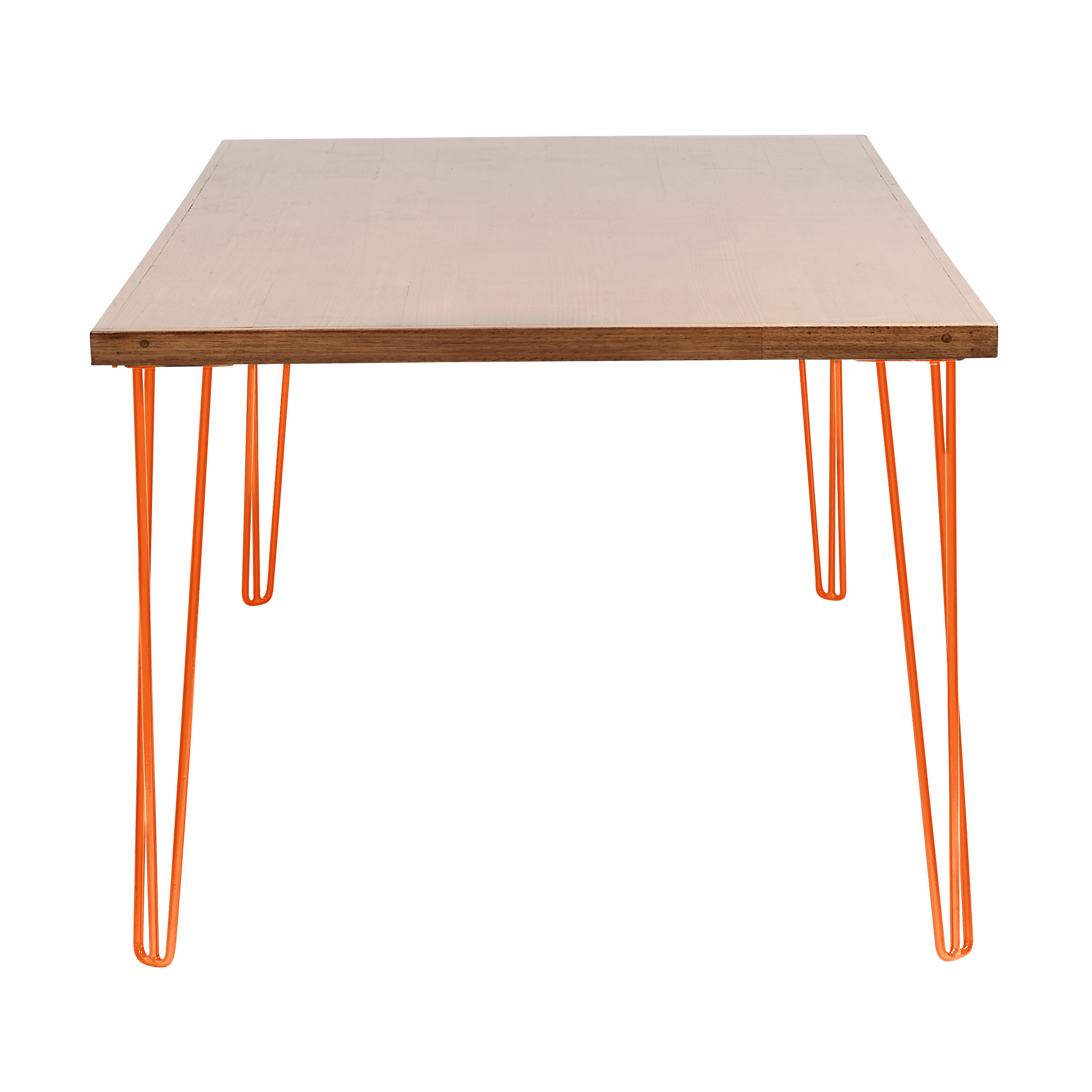 hairpin-dining-table-240×105-teak-end-orange-legs