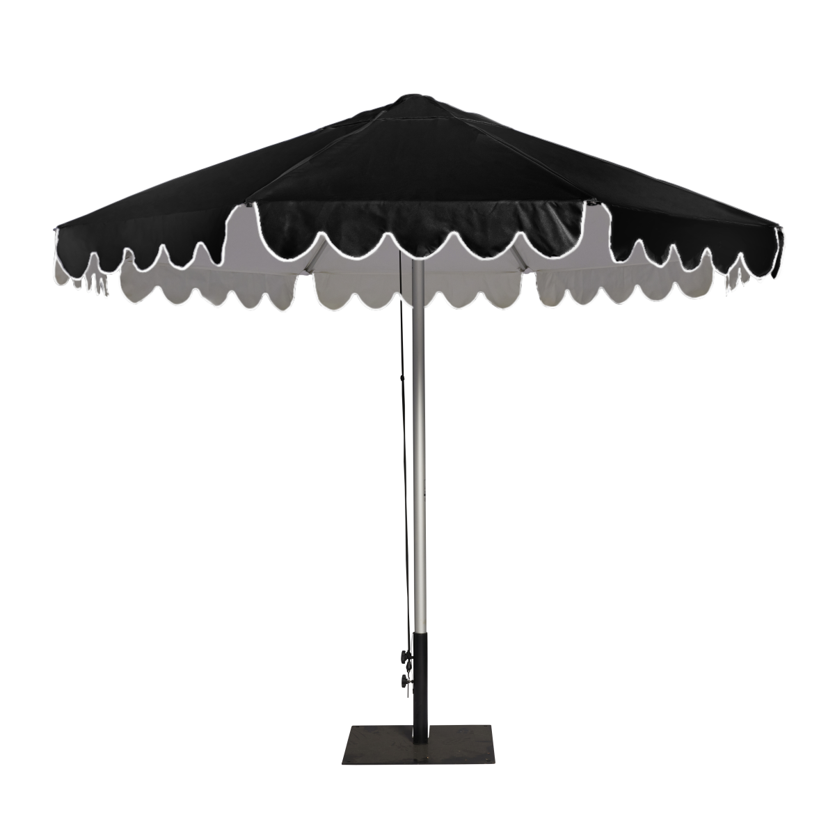 Garden Umbrella Black Scallop Social Event Hire