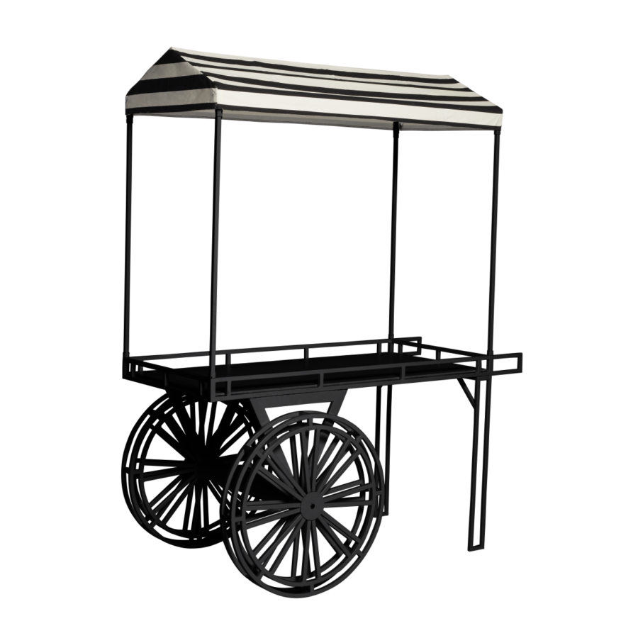 flower-cart-black-canopy-black-and-white