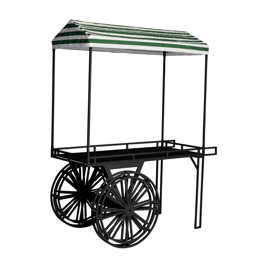 flower-cart-black-canopy-black-and-white
