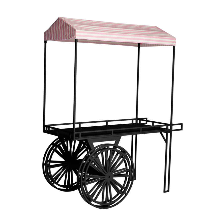 flower-cart-black-canopy-black-and-white