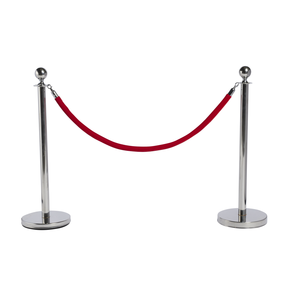 bollards-silver-red-velvet-rope